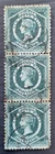1885 NSW Australia Strip 3X5d Blue Grn lge Diadem stamps P12x11 WMK Crn/NSW used
