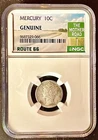 NGC Genuine 1938 W Mercury Dime 10C Route 66 The Mother Road Certified Coin rare