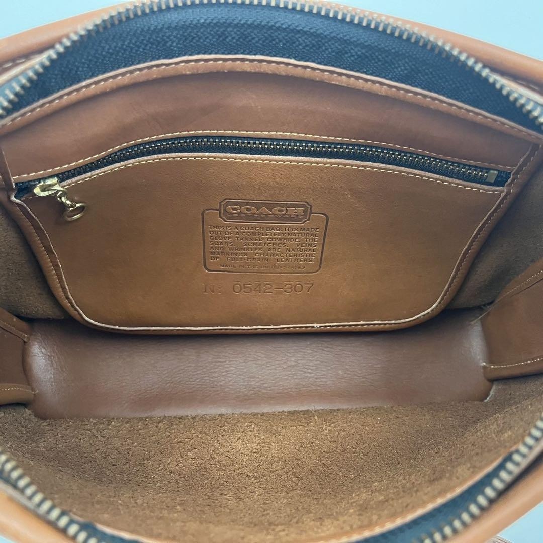 Vintage Coach 307 Shoulder bag Brown Leather From Japan