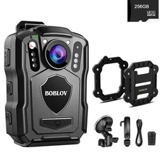 BOBLOV M5 2k Body Camera with GPS Night Vision Police Law Enforcement 256G+Mount