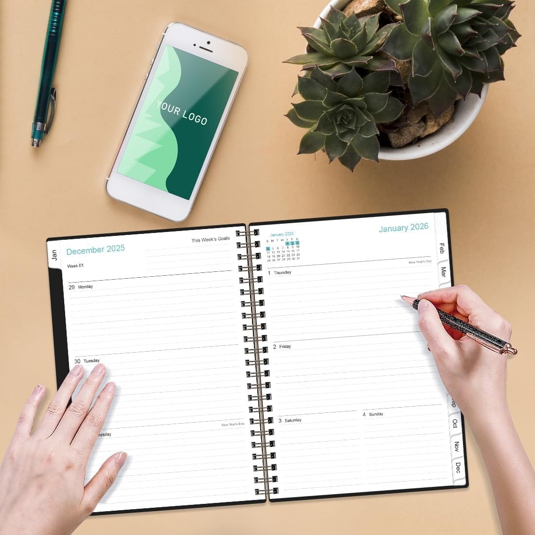 Flexible A5 Planner 2026 - Organized Monthly & Weekly Pages, Perfect for Travel