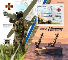 War in Ukraine Drones Himars MNH Stamps 2026 Sierra Leone S/S