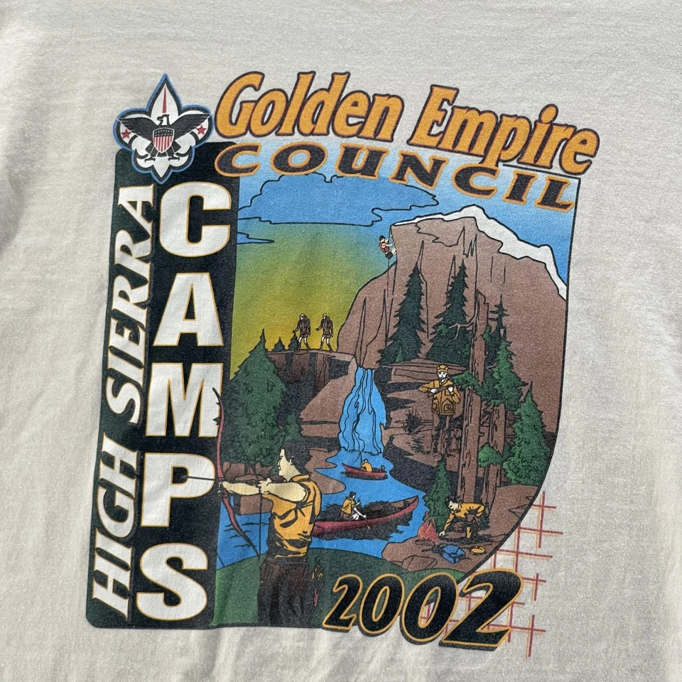 Camisa De Colección Golden Empire Council High Sierra Camps Para Hombre Grande 2002 Camiseta Scout Foto 3 de 4