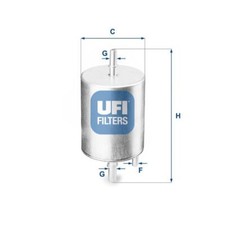 UFI Fuel Filter Insert 176mm Height 74.4mm Outer Diameter Fits Audi R8 31.919.00