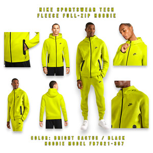 Nike Tech Fleece Windrunner Zip Hoodie Spring Green FB7921-363 Jacket Men 2XL