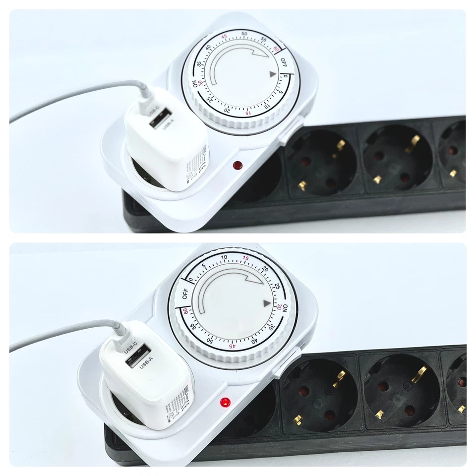 Countdown Zeitschaltuhr 60 min Schaltuhr 230V 3500W Steckdose Timer mechanisch - Bild 3 von 4