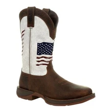 Durango® Men's 12" Rebel Bay Brown & White Flag Western Boots DDB0312
