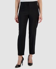 Anne Klein Women's Black Slim-Leg High-Rise Darted Waist Dress Pants Size 4