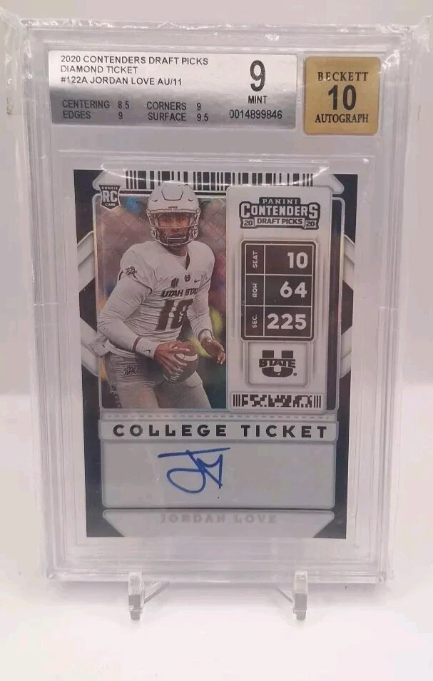 Jordan Love Panini Contenders Draft Picks Game Day Ticket Signatures #22 Diamond