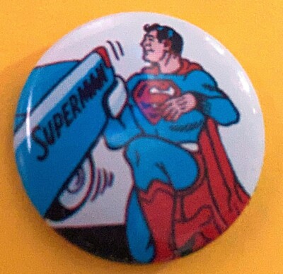 Uncirculated 1966 Superman Vending Machine Premium Pin  7/8'' litho #1