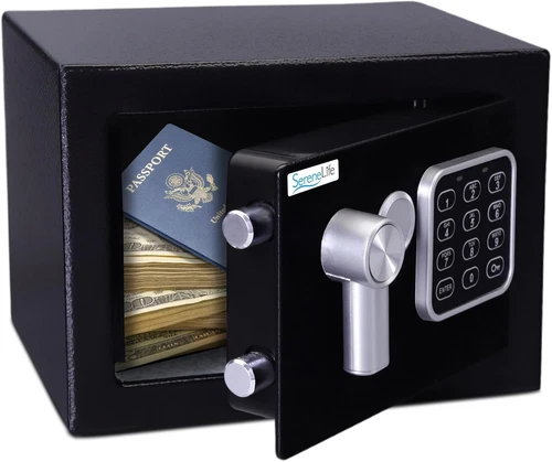 Premium Steel Digital Safe Box - 9.1" X 6.7" X 6.7" | Secure Storage for Cash, F