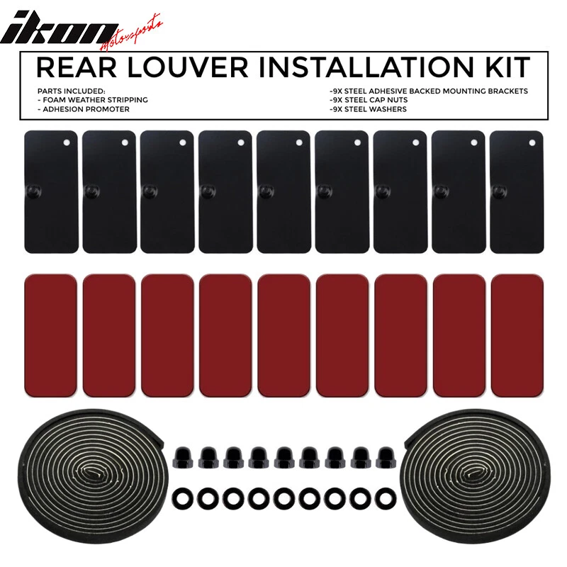 Upgraded Universal Rear Window Louver Installation Hardware (Steel Brackets)