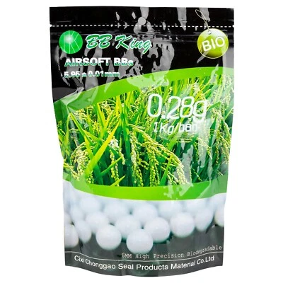 BB KING 3500ct BIODEGRADABLE.28G AIRSOFT BB'S SEEMLESS BBKING BIO AIR SOFT PELLETS