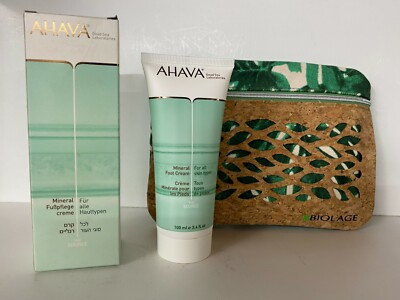 AHAVA mineral foot cream 3.4 oz & Matrix make up bag