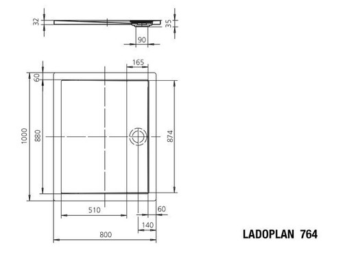 Kaldewei Duschwanne Stahl-Email Ladoplan Ablaufabdeckung Ablauf Duschtasse - Bild 2 von 5