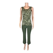 Attitudes by Renee Women's Petite 2-Piece Wardrobe Warrior Set Olive PXXS Size