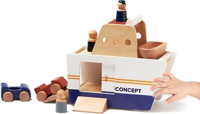 Kid s Concept Autofähre AIDEN - Kinderspielzeug Holzspielzeug - Kleinkindspielzeug - Fährspielzeug