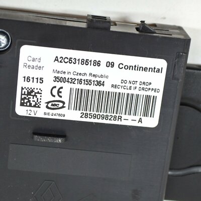 RENAULT ZOE BFM Ignition Lock w/ Key285909828R A2C53185186