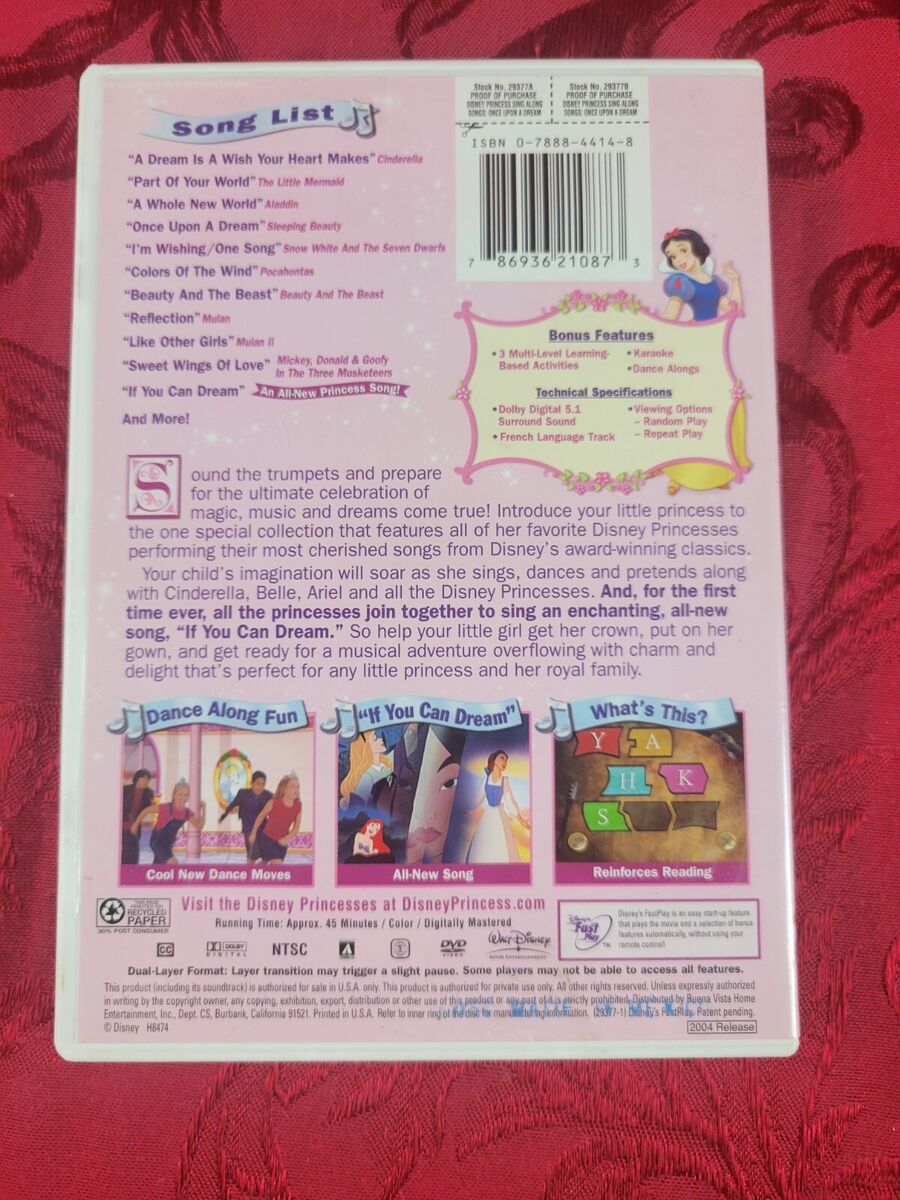 DISNEY PRINCESS SING ALONG SONGS: Vol. 1-Once Upon a Dream