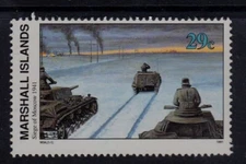 MARSHALL ISLANDS, SCOTT # 285, MNH SIEGE OF MOSCOW 1941, WORLD WAR II, TANKS