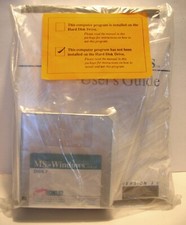 MEGA RARE NEW VINTAGE - WINDOWS MS-DOS 3.0 USERS GUIDE BOOK WITH 7 FLOPPY DISCS