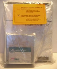 MEGA RARE NEW VINTAGE - WINDOWS MS-DOS 3.0 USERS GUIDE BOOK WITH 7 FLOPPY DISCS