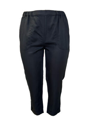 Marina Rinaldi Women's Black Rebeccas Elastic Waist Straight Pants NWT