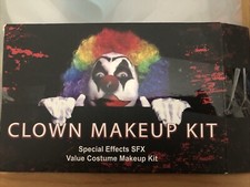 Clown Makeup Kit Professional White Black Red Cream Face Paint Nose Halloween