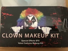 Clown Makeup Kit Professional White Black Red Cream Face Paint Nose Halloween