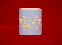 Led Windlicht Metall Rund Merry Christmas Weiß 85506-08 Weihnachten Licht Deko