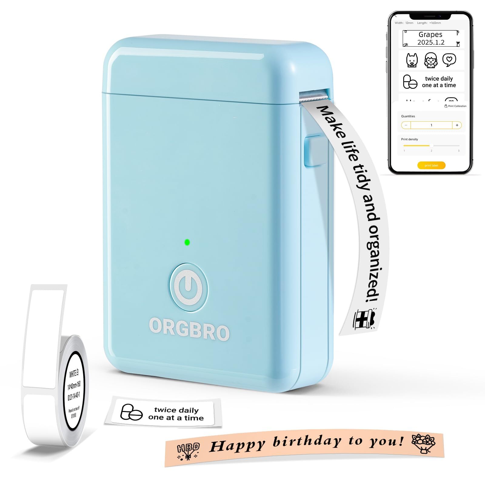 Bluetooth Label Maker Machine X1 Portable with Continuous Tape-image