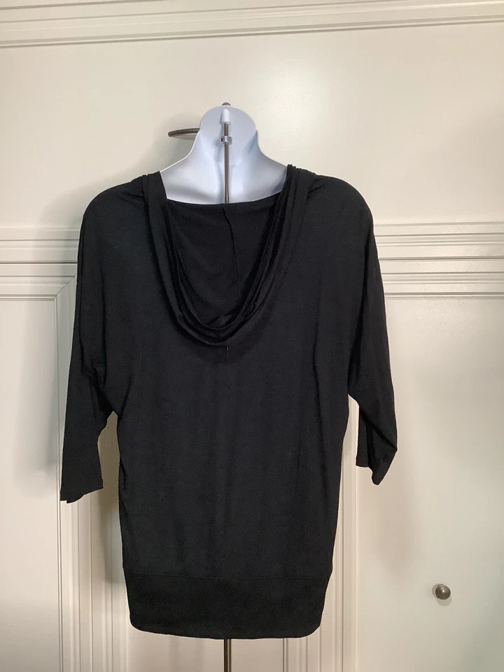 Plus Size 2X Black Harmony Balance ￼3/4 Sleeve Hooded Top - Image 3 of 4
