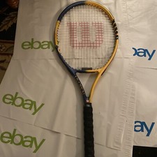 Wilson US Open Tennis Racquet Blue Yellow - 4 1/4 L2 Grip Soft Shock