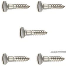 Oval Head Slotted Wood Screw Stainless Steel #6 x 5/8" Qty 25