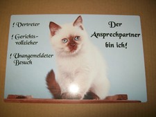 Heilige Birma / Katze / Schild / Bild Blechtafel   #33