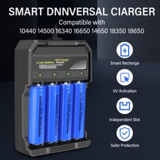 4pcs 3500Mah Rechargeable Battery w/Charger 3.7V Li-ion Batteries High Capacity