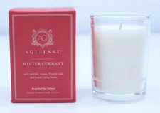Aquiesse Luxury Scented Candle USA 6.5 oz Winter Currant Cassis Oak Citrus Fruit
