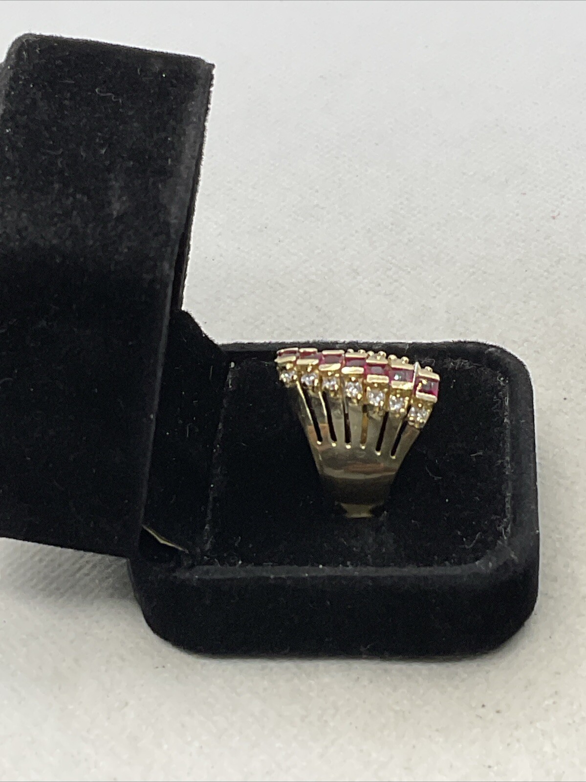 IMPRESSIVE Solid 14K Yellow Gold Princess Cut Cre… - image 17