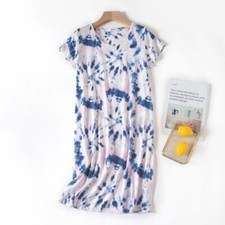 Women Nightgown Sleepwear Pajamas Woman Short Sleeve Sleep Dress Nightshirt Top