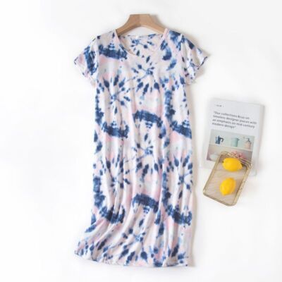 Women Short Sleeve Cotton Blend T-Shirt Pajamas Sleep Dress Nightgown  Nightshirt