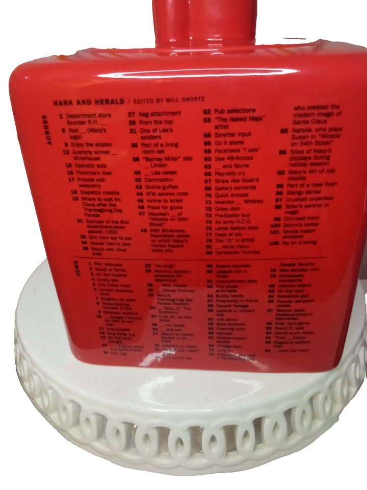 Limited Edition 2009 NY Times Crossword Puzzle Cookie Jar Red/Black