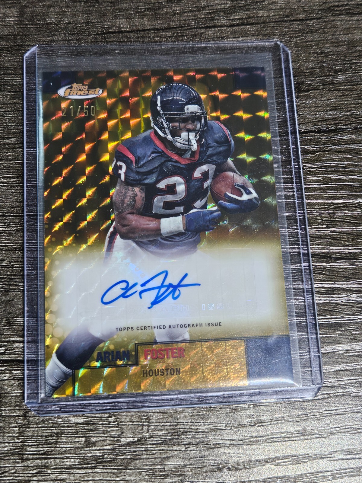 2024 TOPPS FINEST #FBA-AF-ARIAN FOSTER AUTOGRAPH - GOLD GEO / 50