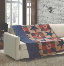 Virah Bella - Mountain Cabin Blue - Lightweight Quilted Throw Blanket 50"x60"