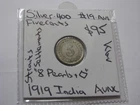 1919 Five Cent Straits Settlements Silver Coin About Uncirculated India #19.AU1