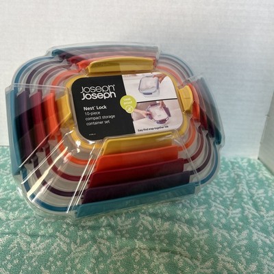 Joseph Joseph Nest Lock Plastic BPA Free Food Storage Container Set with Lockabl