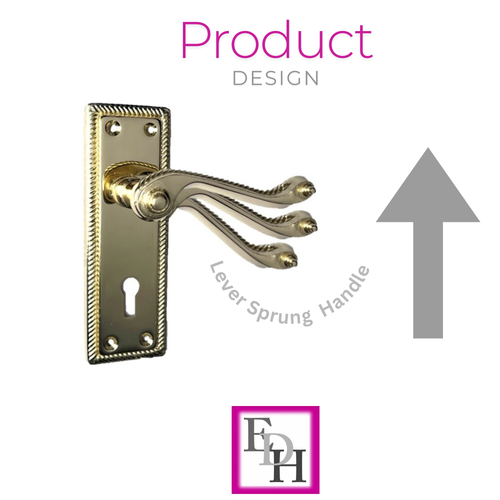 Georgian Style Scroll Brass Finish Door Handles, Internal Door handles 1 Pair - Picture 3 of 11