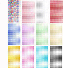 3120 Pcs 6Mm Self-Adhesive Rhinestone Stickers for Crafts DIY Card Making 12 Sh