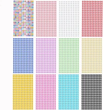 3120 Pcs 6Mm Self-Adhesive Rhinestone Stickers for Crafts DIY Card Making (12 Sh