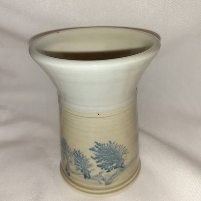 Rocky Mann Art Pottery Small Vase  Maine Nature scape Scenic Trees 4 