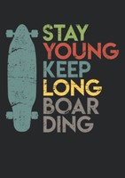 Notizbuch A5 Liniert Softcover - Longboard Geschenk, Schreibblock, Tagebuch